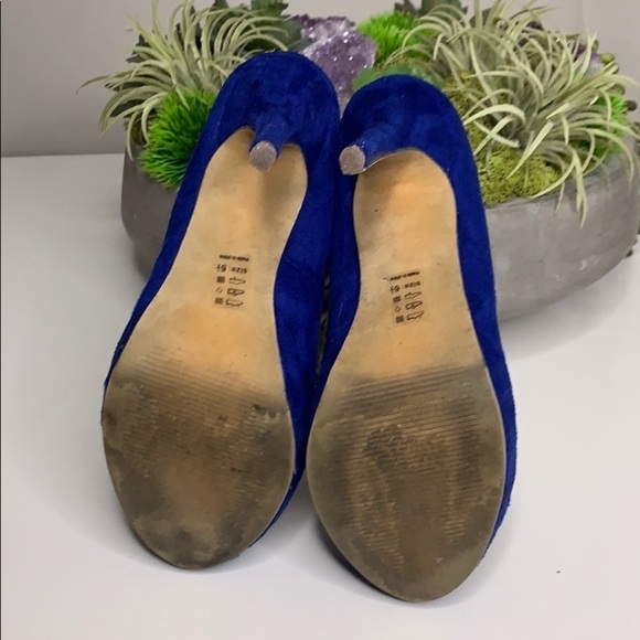 M Michael Antonio Blue Faux Suede Round toe heels pumps women’s 6.5 - Picture 7 of 8